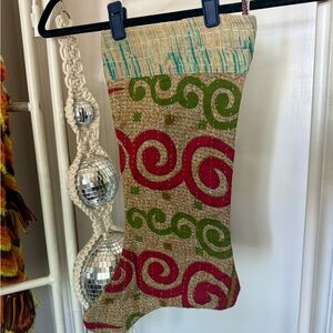 Festive Green and Red Holiday Stocking